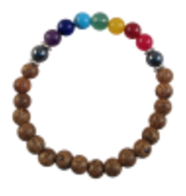 Atoda Child Chakra Grained Wood Bracelet