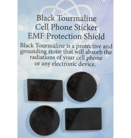 BLACK TOURMALINE-PROTECTIVE PLATE FOR CELL PHONE(SET 4)