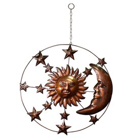 Metal Wall Hanging Art, Sun Moon Stars