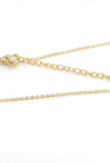 Gold Plated Stainless Steel Chain Necklace 2mm - Length: 50cm 19.6 inch