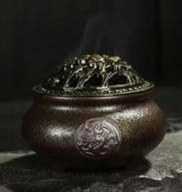 Porcelain Resin Incense Burner with Lid