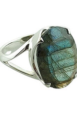 Faceted Labradorite Sterling Silver Ring
