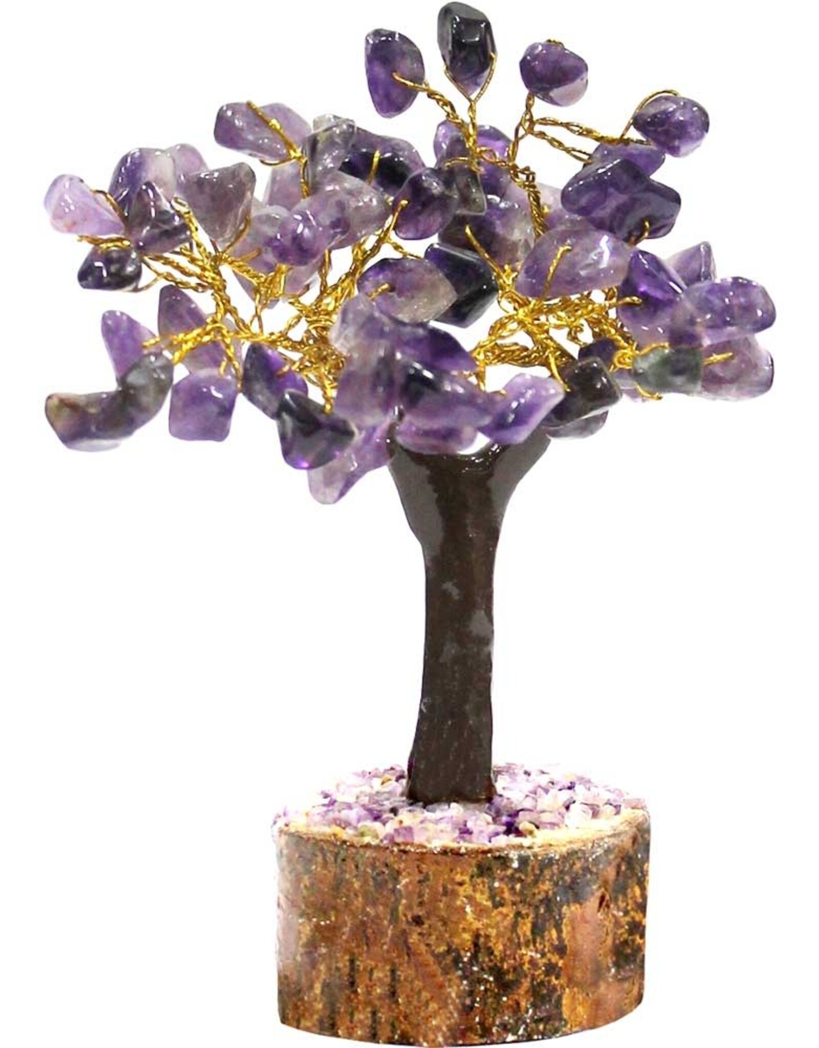 GEMSTONE BONSAI/AMETHYST-60 BEADS 4.5″