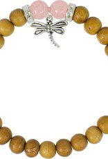 Wood Beaded Bracelet - Dragonfly