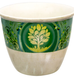 SMUDGE POT-CERAMIC/TREE OF LIFE-WHITE-5″DI.X4″H