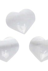 Selenite Puffed Heart .75"