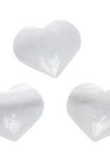 Selenite (Satin Spar)  Puffed Heart .75" Selenite (Satin Spar)  Puffed Heart .75"