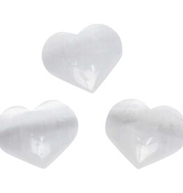 Selenite (Satin Spar)  Puffed Heart .75"