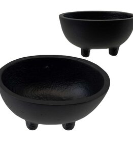 CAST IRON-INCENSE HOLDER-OVAL CAULDRON 3X2.25X1.5″H