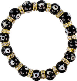 Evil Eye Bracelet - glass beads black