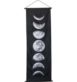 Moon Banner, black lunar phases