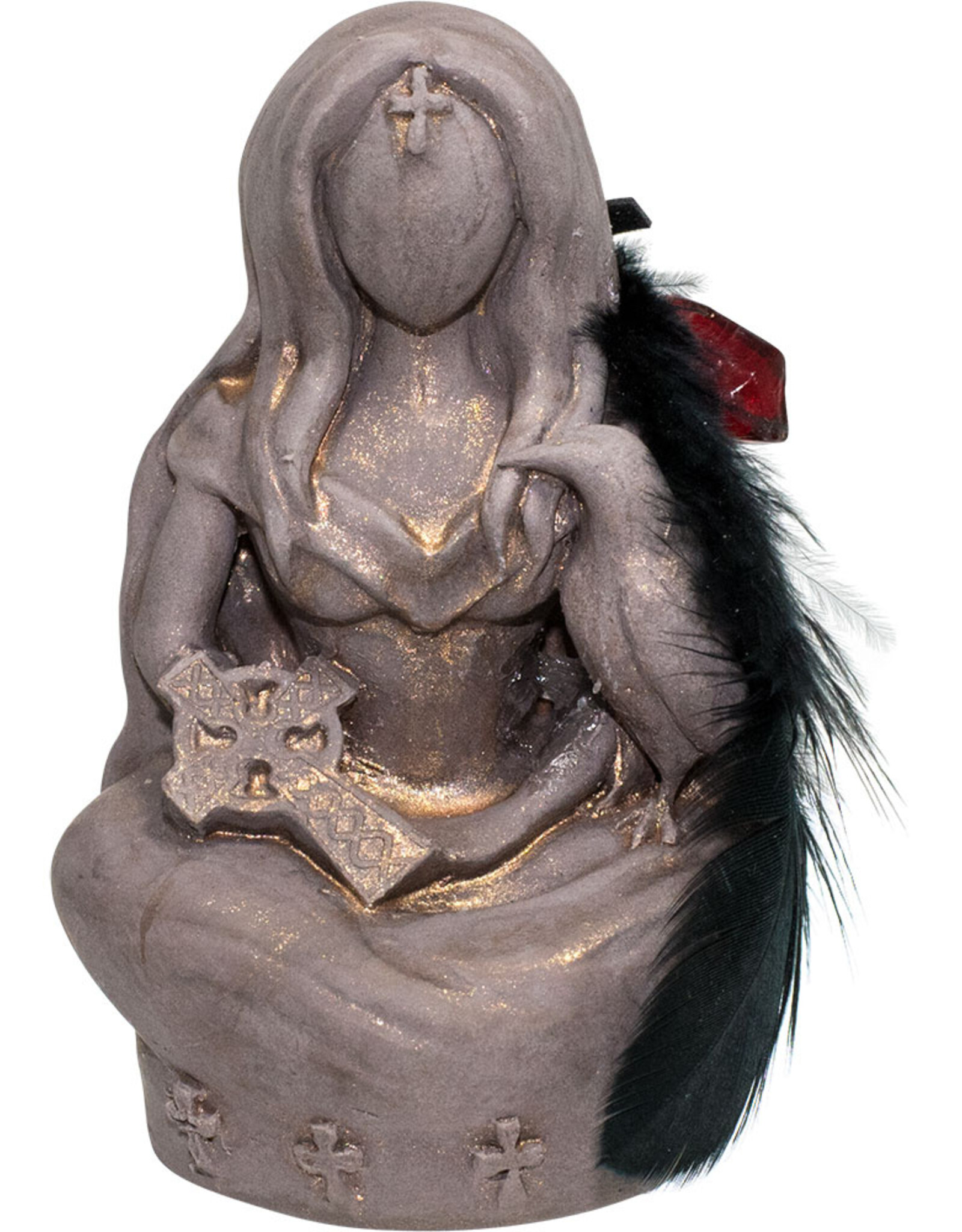GYPSUM GODDESS - MORRIGAN RAVEN GODDESS - 3"H