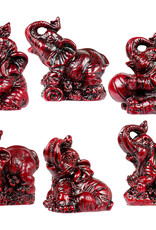 POLYRESIN ELEPHANT/RED-2″H - 1 Elephant