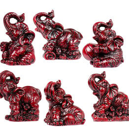 POLYRESIN ELEPHANT/RED-2″H - 1 Elephant