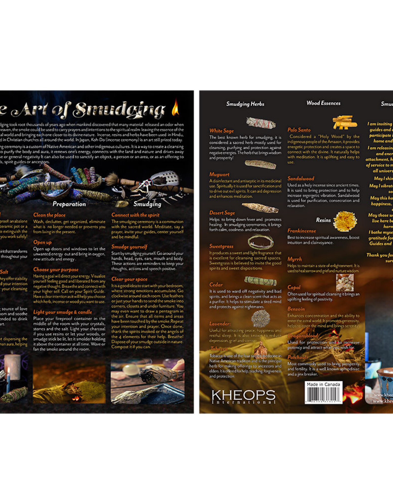 Laminated Smudging Chart