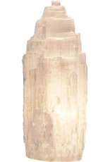 White Selenite Crystal Lamp & Light - Small - 6"