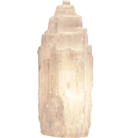 White Selenite Crystal Lamp & Light - 40 cm