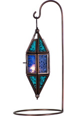 Lantern - Chapel and Stand - Aqua & Blue 7.5"