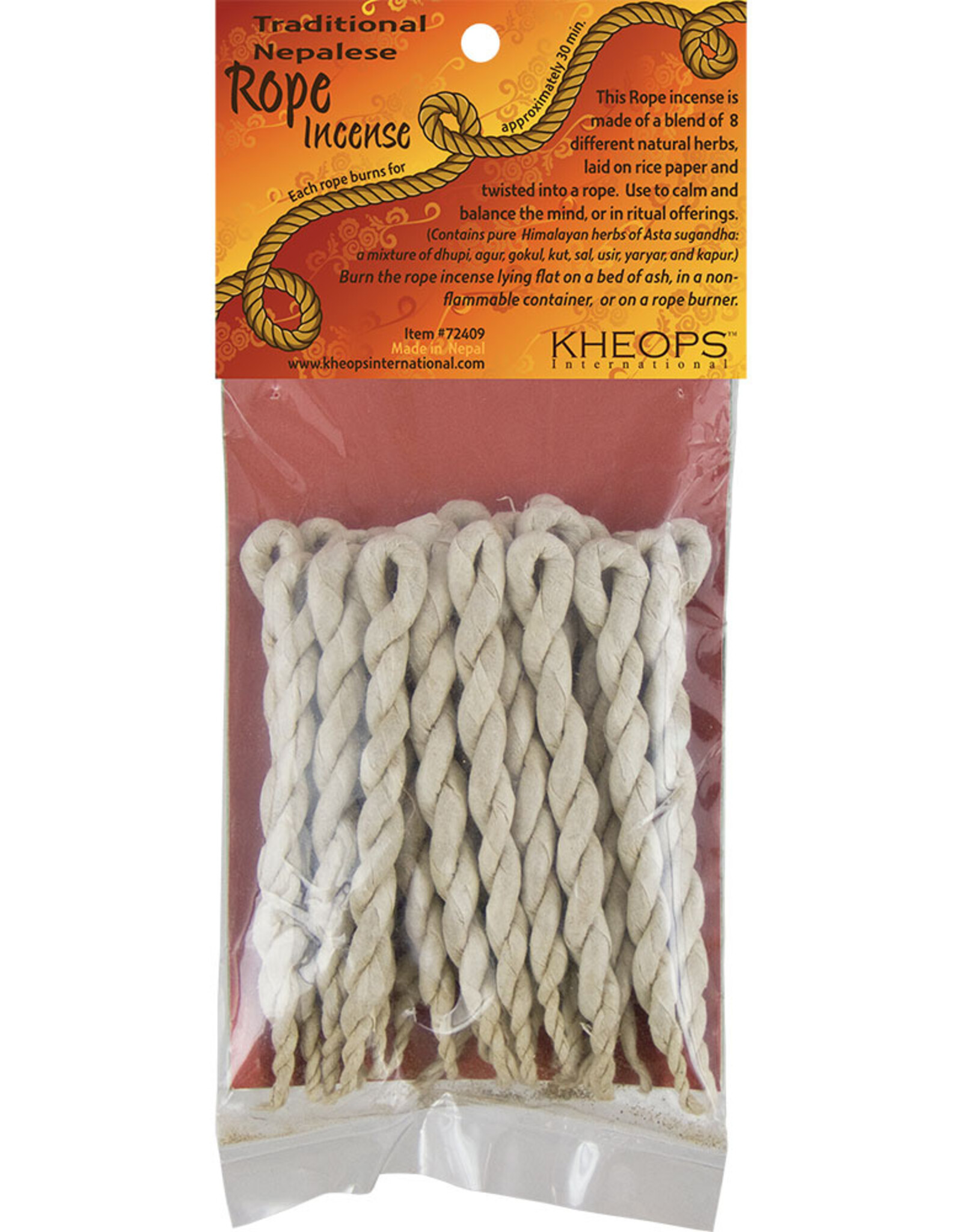 ROPE INCENSE-NEPALESE NATURAL/4″(1 PK OF 25)