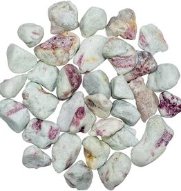 Pink Tourmaline in Quartz Tumbled Stone