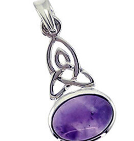 Celtic Trinity Natural Amethyst Pendant