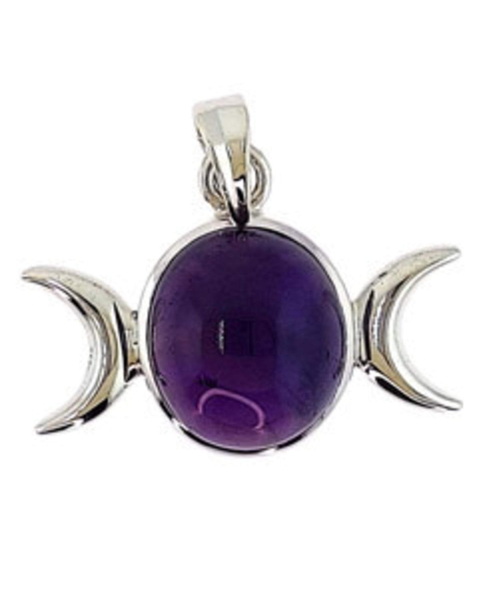 The Triple Goddess Natural Amethyst Pendant Sterling Silver