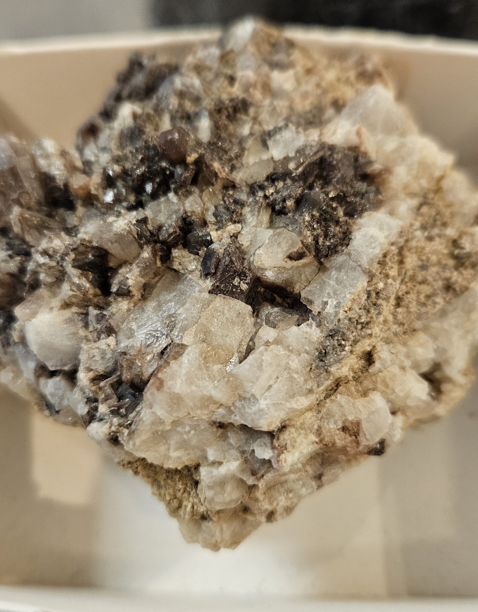 Smoky Quartz Cluster with Hematite Inclusions Medium