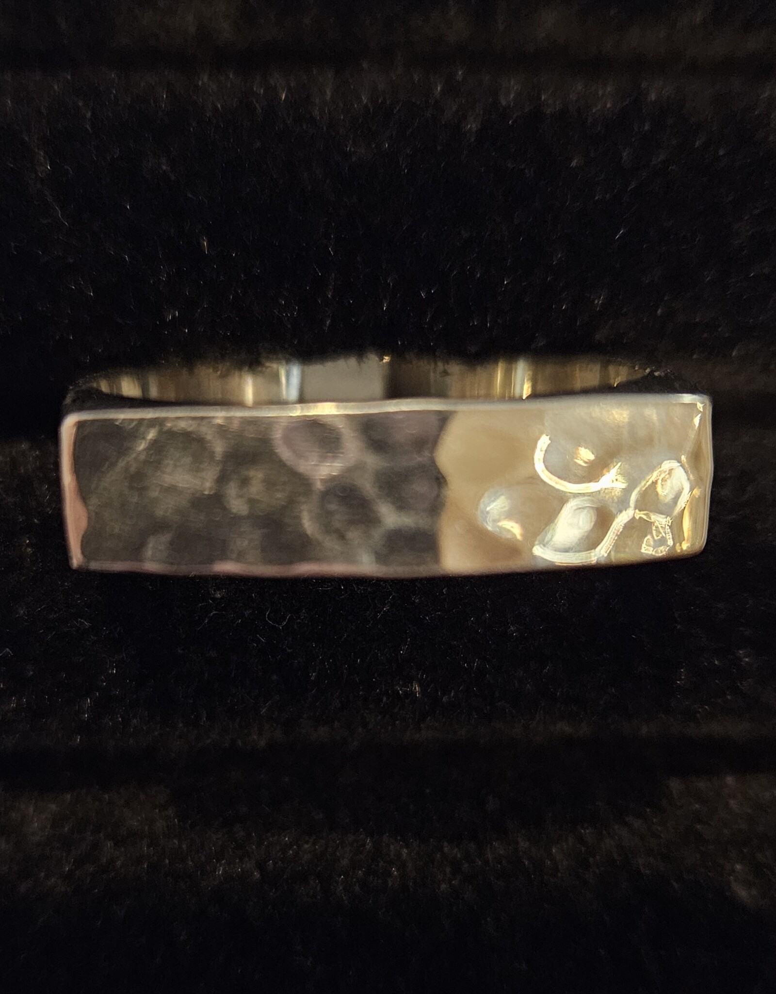 Large Hammered Square Ring Sterling Silver Size 15