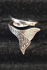 Swirl Whale Tail Ring Sterling Silver