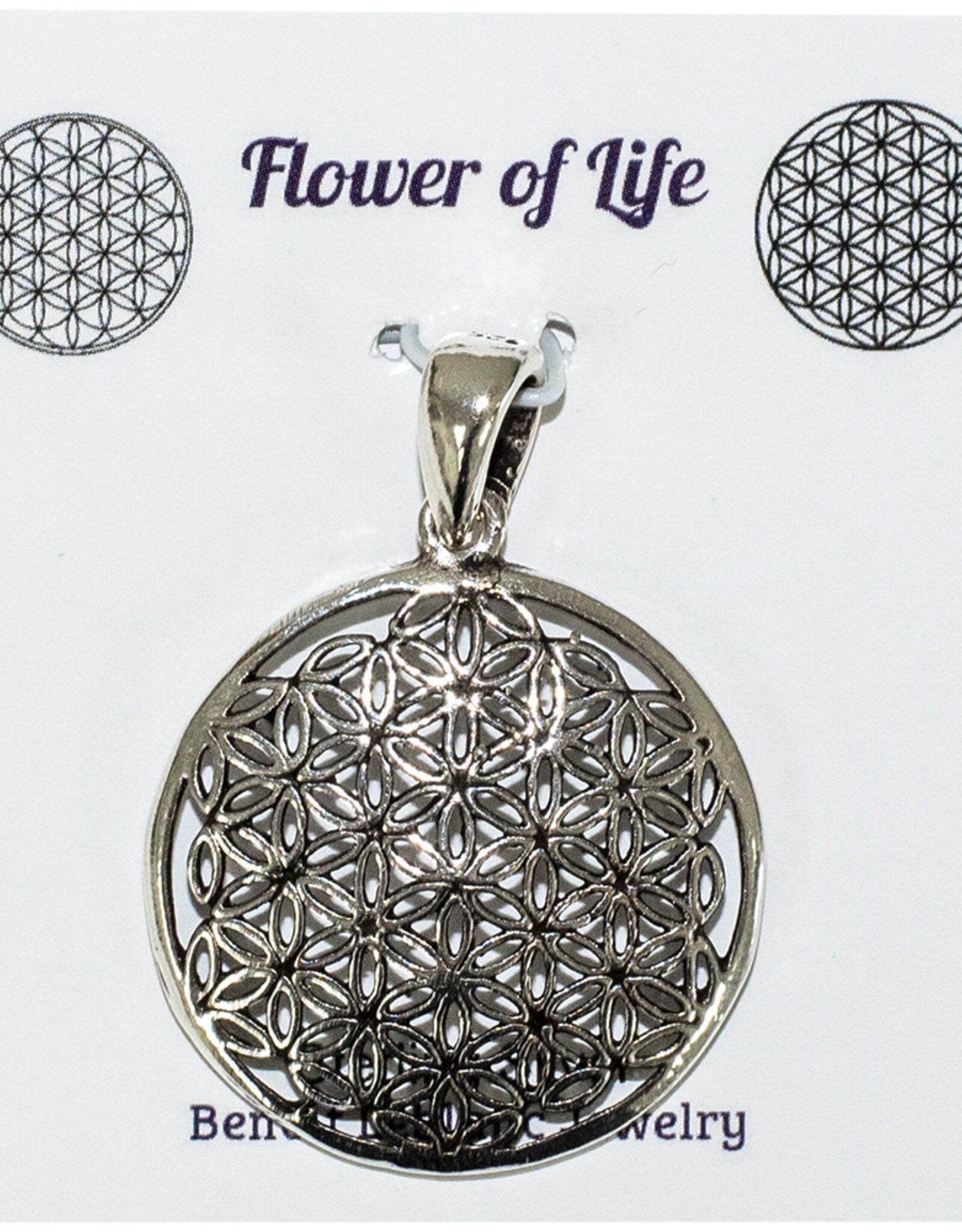PENDANT-STERLING SILVER/FLOWER OF LIFE 0.75"