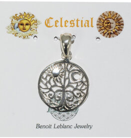 PENDANT-STERLING SILVER/TREE CELESTIAL 0.75"