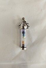 Sun with Chakra Stones in Vial Sterling Silver