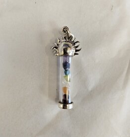 Sun with Chakra Stones in Vial Sterling Silver