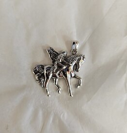 Fairy on Horse Pendant Sterling Silver