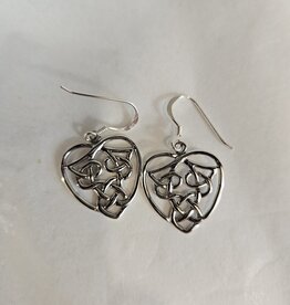 Celtic Heart Dangle Earrings Sterling Silver