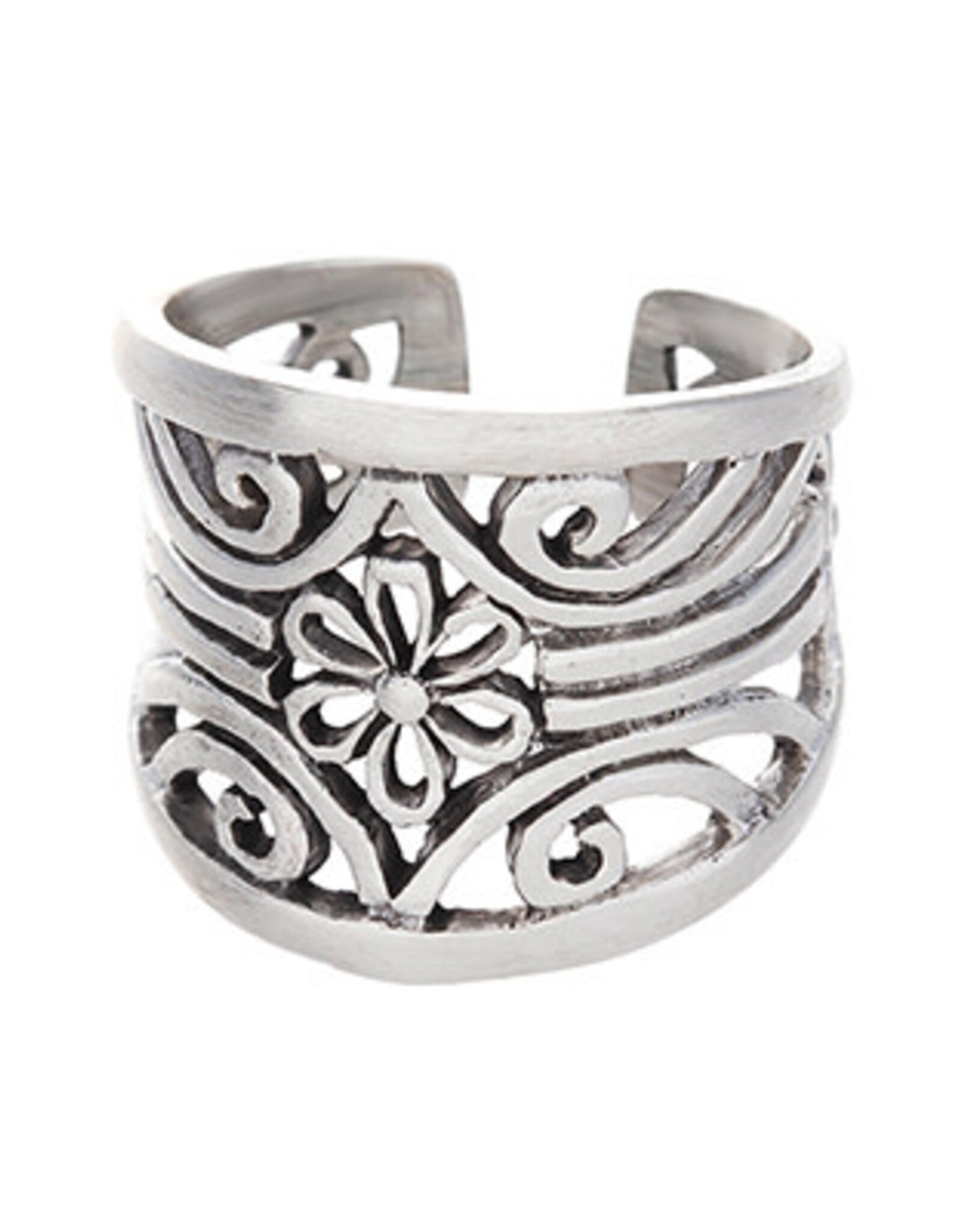 Sterling Silver Wide Band Ring Adjustable