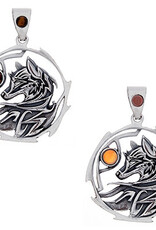 Fox Pendant with Amber Sterling Silver