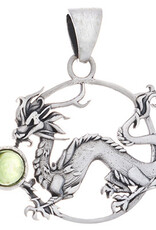 Dragon Pendant with Peridot Sterling Silver