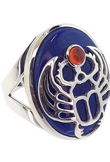 Scarob Lapis Lazuli/Carnelian Sterling Silver Ring