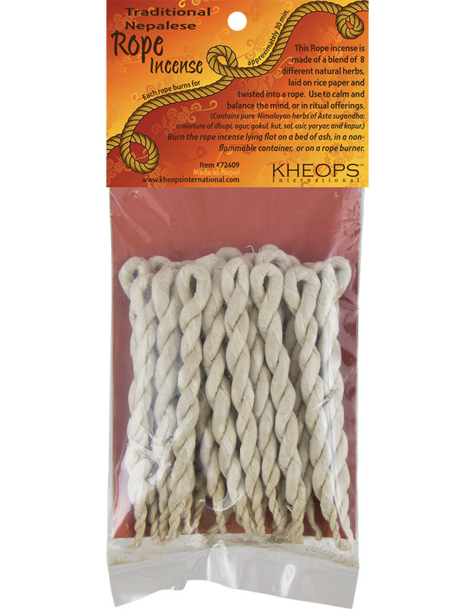 ROPE INCENSE-NEPALESE NATURAL/4″(1 PK OF 25)