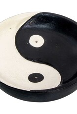 WOOD ROUND INCENSE HOLDER-YIN YANG 3.5″DIA