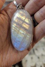 Rainbow Moonstone Sterling Silver Pendant