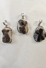Staurolite Fairy Cross Sterling Silver Pendant
