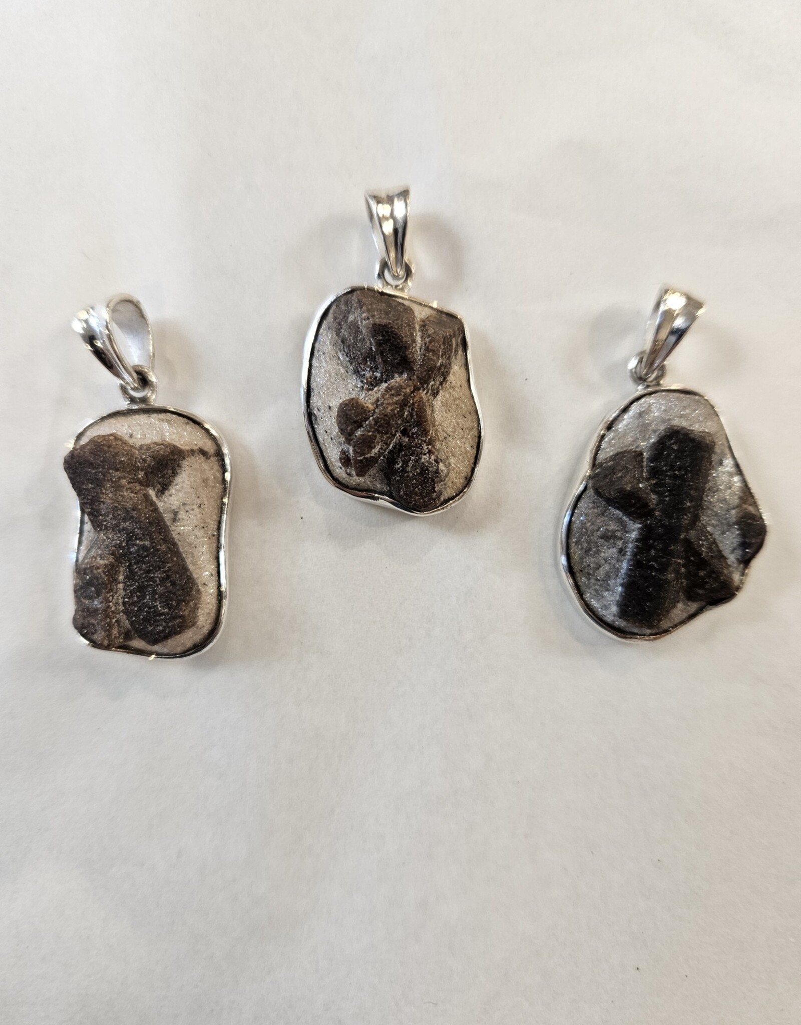 Staurolite Fairy Cross Sterling Silver Pendant