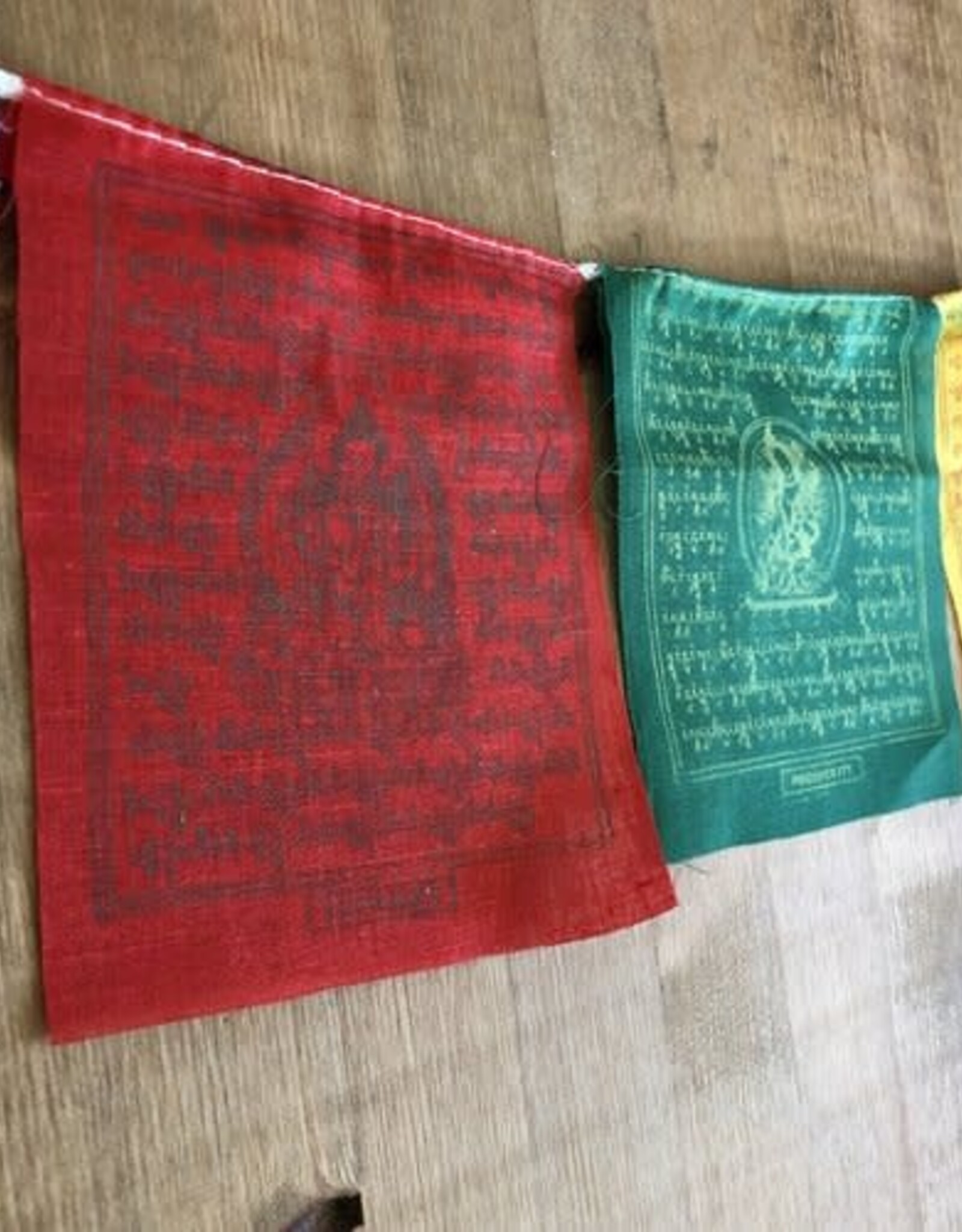 Tibetan Prayer Flags - Cotton - 4.5 x 5 inches - 10 Flags on String