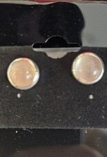Rose Quartz Stud Earrings Sterling Silver lrg