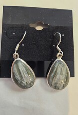 Seraphinite Teardrop Sterling Silver Dangle Earrings