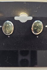 Seraphinite Stud Sterling Silver Earrings