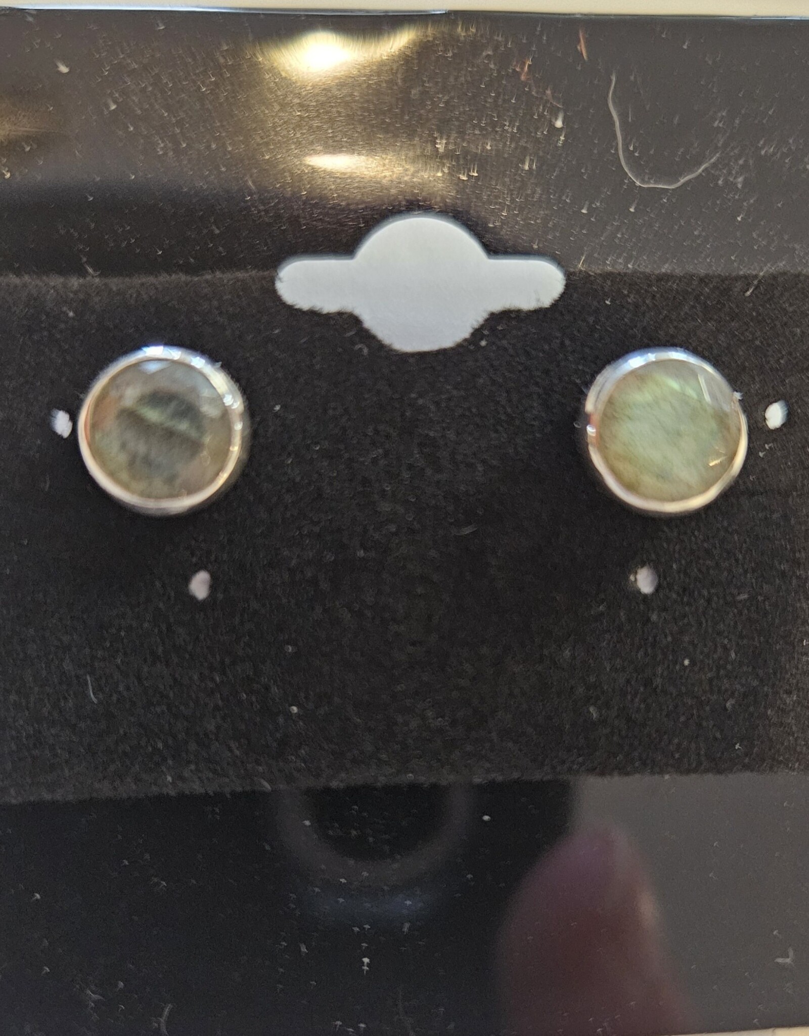 Labradorite faceted stud sterling silver earrings