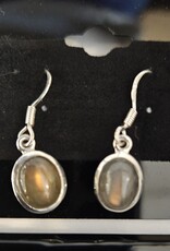 Labradorite Oval Sterling Silver Dangle Earrings sml